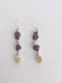 Pendientes turmalina , amatista y cuarzo